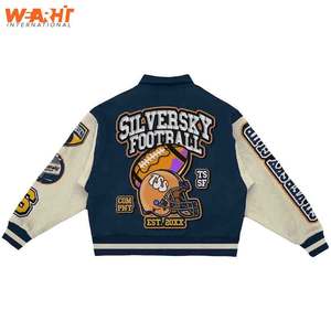 เสื้อแจ็กเก็ตทีมตัวแทนหนังขนสัตว์ปักลายผ้ากำมะหยี่แนวสตรีทเสื้อผ้าเบสบอลโลโก้ตามสั่งสำหรับผู้ชายสินค้า OEM - Product Image 5