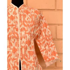 Veste Kantha Quilt Veste courte réversible en coton cousue à la main Porter avec la nouvelle veste imprimée Kimono Dressing - Product Image 2