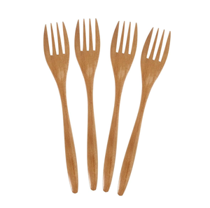 Mango de madera Tenedor Cuchara Accesorios de cocina hechos a mano Home Hotel 24 piezas con soporte Juego de cubiertos - Product Image 5