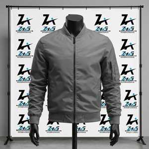 Men's Solid Color Bomber <b>Canvas</b> <b>Jacket</b> Turn-down Collar Zipper Closure Windproof Casual Autumn Wear Regular Fit <b>Canvas</b> <b>Jacket</b> - Product Image 1