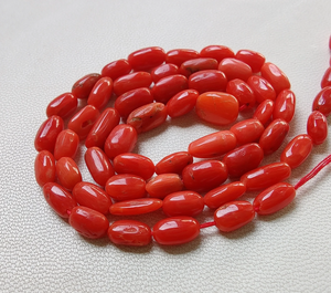 Cuentas de forma ovalada de hilo de Coral rojo Natural de 16 pulgadas, cuentas pulidas lisas, cuentas sueltas de piedras preciosas, fabricación de joyas S047 - Product Image 6