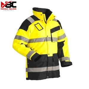 Logo personnalisé OEM Veste de sécurité d'hiver Vêtements de travail haute visibilité avec matériau réfléchissant imperméable Polyester coton jaune - Product Image 6