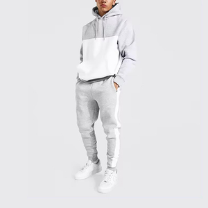 Custom breathable Men Casual Oversized Hoodies And Sweatpants Joggers Set Contrast Stitch <b>Plain</b> Sweatsuit Cotton Sport <b>Tracksuit</b> - Product Image 3