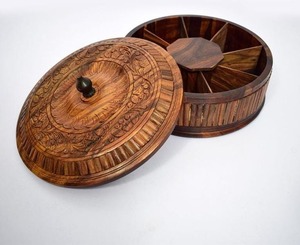 Handmade Natural <b>Wooden</b> Dry Fruit <b>Box</b> Created For Modern Kitchen Countertop <b>Storage</b> Decorative And Gift Display - Product Image 2