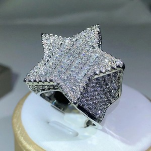 Estilo elegante GRA certificado Baguette y redondo VVS Moissanite Diamond 925 Silver Iced Out Hip Hop Heart Ring para raperos moda - Product Image 5