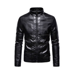 Blouson en cuir pour homme style populaire, col montant, en toile imperméable et respirante, vente en gros - Product Image 1
