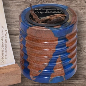 Brûleur Bakhoor en résine époxy et bois fabriqué à la main Brûleur d'encens Madhkan Brûleur à l'oud arabe pour parfum Ramadan d'Inde - Product Image 5