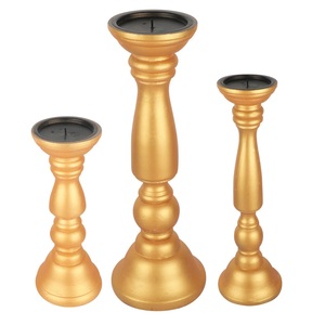Natural Wooden <b>Candle</b> Holders Decorative Rustic Stands for Cozy Home Atmosphere Premium Grade Wooden Candlestick Holders Set - Product Image 2