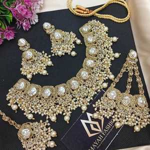 Últimos Diseños de Collares Hechos a Mano, Joyería India para Mujer, Conjuntos de Joyería Nupcial para Bodas, Conjuntos de Joyería Chapados en Oro para Mujer - Product Image 5