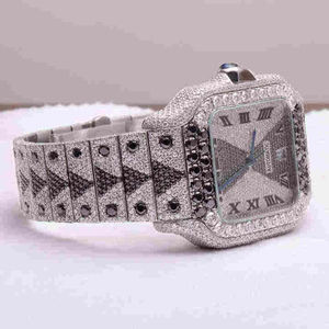 Reloj de Diamantes Moissanite Totalmente Cubierto de Diamantes, Dos Tonos, para Hombre, Mejor Calidad, Precio al por Mayor - Product Image 4