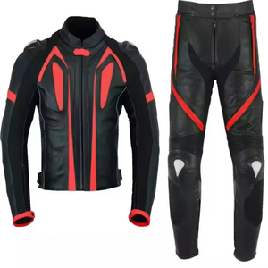 Traje de moto de cuero genuino de alta tendencia, protección de alta calidad, traje de carreras de motos, traje de cuero de motocicleta de calle - Product Image 5