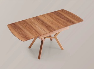 Juego de comedor de madera MDF moderno de lujo Silla de hierro extensible hogar Villa apartamento granja Hotel uso estilo minimalista - Product Image 3