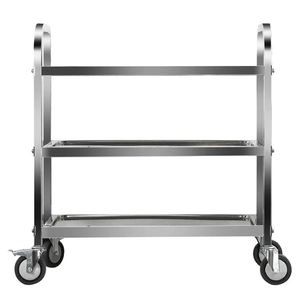 Estante de vino de acero inoxidable para Bar, carrito de cocina para servir comida y vasos de hotel, carrito de bar para catering en casa - Product Image 1