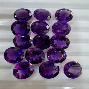 พลอยอเมทิสต์แอฟริกันธรรมชาติขนาด10x12มม. อัญมณีหลวมทรงรีพร้อมใบรับรอง Gia - Product Image 1