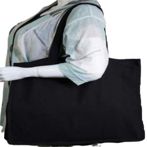 Sac fourre-tout en coton biologique recyclé 100% réutilisable écologique pour femmes Sac d'épicerie à lettre à bas quantité minimale de commande imprimé avec logo personnalisé - Product Image 3