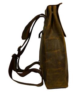 Fabricant indien unisexe en cuir véritable Vintage sac à dos pour ordinateur portable fait à la main Logo personnalisé bouton pour bureau école utilisation - Product Image 6