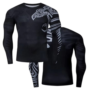 High Quality Compression Shirt MMA rash guard Unique <b>Black</b> Athletic <b>Top</b> <b>Long</b> <b>Sleeve</b> Quick Dry Compression Shirts Rash Guard - Product Image 6