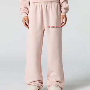 High Quality 100% Cotton 350 GSM Heavyweight Wide Leg Sweatpants Warm Street Oversized Gym wear Baggy <b>Joggers</b> For <b>women</b> - Product Image 1