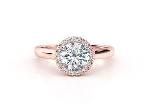 Anillo de Compromiso de Halo Natural de Oro Sólido, Joyería Fina Personalizada, Fiesta de Boda, Aniversario, 10K, 14K, 18K, VVS1, Lujo de Alta Calidad - Product Image 4