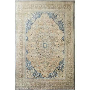 Tapis en laine noué à la main, motif floral traditionnel, artisanat de luxe, décoration intérieure de maison patrimoniale - Product Image 1