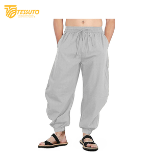 2025 Vintage grande taille décontracté hommes pantalons de haute qualité 100% coton léger tricoté toile séchage rapide taille moyenne Style lavé - Product Image 1