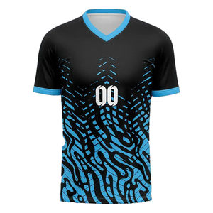 Ventes chaudes Maillot de football de club 100% polyester Nom d'équipe personnalisé Séchage rapide Léger Taille plus grande Service OEM - Product Image 2