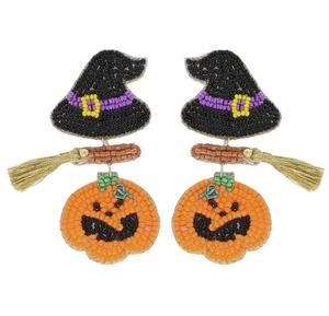 Bold Blue Beaded Statement <b>Earrings</b> Handmade Wholesale Party Jewelry for Women - Product Image 6