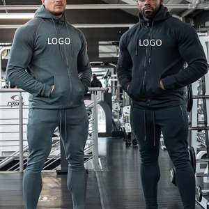 Men's Winter Sport Training & Jogging Hooded Two-Piece Anti-Bacterial Quick Dry Breathable Tracksuit Set - Product Image 1