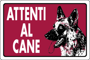 Cartello Segnaletico Attenzione Cane Cm. 30x20 - Product Image 1