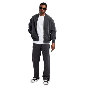 Survêtement d'hiver imprimé léger en jersey 100 % coton, coupe bomber, avec fermeture éclair intégrale, effet délavé vintage, écologique, grandes tailles - Product Image 6