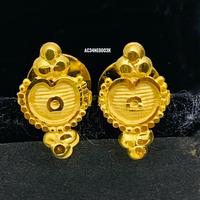 Ensemble collier ras-de-cou et boucles d'oreilles plaqué or style boîte, vintage indien classique pour femme, idéal pour mariage et usage quotidien