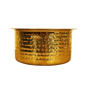 Pot à lait traditionnel indien martelé en laiton Patila Bhaguna 4 litres/1 gallon vente chaude casseroles en laiton Patila,Pot,Bhagona,Tope - Product Image 1