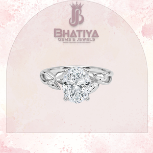 Oval Cut 1-3 CT Center Stone Lab Grown Diamond The Budding Willow Solitaire Ring Anillo de compromiso IGI Certified 925 Silver - Product Image 5