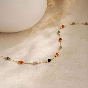 Ensemble de colliers ethniques multicolores en perles, plaqué or 10 carats, bijoux indiens de luxe faits à la main, cadeau de mariage, bijoux Assam - Product Image 5