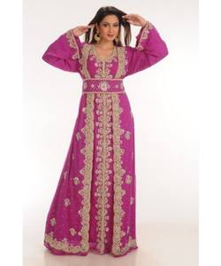 Caftan islamique marocain moderne pour les femmes longue robe de plage longue au sol avec approvisionnement ODM à manches longues respirant - Product Image 2