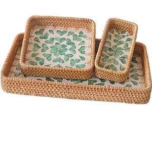 Fournisseur de plateaux de service en rotin de différentes formes pour la décoration de table de fête de mariage, vaisselle, service de nourriture, par l'Inde - Product Image 6