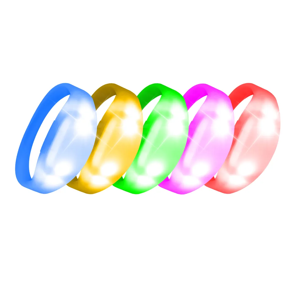 Concert LED Xylobands Bracelets Light Up Wristbands Flashing Wrist Band Decor RGB Color Changing Coldplay Bracelets