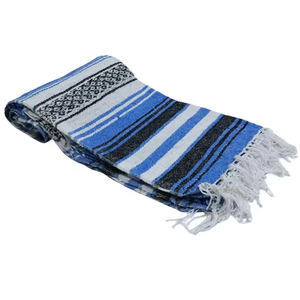 Premium Sky Blue Mexican Falsa Manta suave, ligera y tejida a mano para yoga, camping y decoración del hogar - Product Image 3