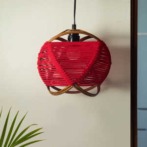 Lampe suspendue en jute et fer tissés à la main de 11 pouces écologique avec finition mate pour la décoration intérieure Diwali Occasions - Product Image 2