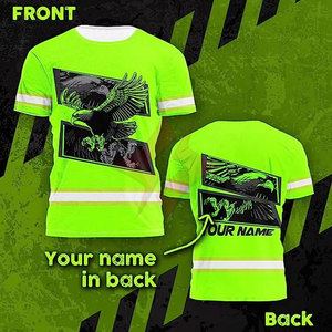 เสื้อทำงานก่อสร้างแขนสั้น ระบายอากาศดี มองเห็นได้ชัดเจน มาตรฐาน ANSI ระดับ 1 กันน้ำ ผลิตจากโพลีเอสเตอร์/ผ้าฝ้าย สะท้อนแสงเพื่อความปลอดภัย - Product Image 4
