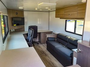 รถพ่วงสำนักงานเคลื่อนที่อลูมิเนียมรุ่นใหม่ ดีไซน์ยุโรป บ้านสำนักงานขนาดเล็กสำเร็จรูป พร้อมรับประกัน 3 ปี - Product Image 5