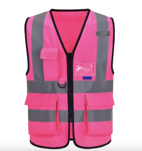 เสื้อกั๊กนิรภัยสะท้อนแสงสำหรับทุกเพศเสื้อกั๊กนิรภัยแบบมีซิปด้านหน้าออกแบบโลโก้ได้ตามต้องการ - Product Image 4