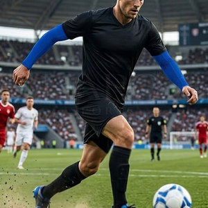 Manchons de football personnalisés avec logo, en tissu doux au toucher et à compression confortable pour les activités sportives - Product Image 6