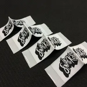 Ropa personalizada Cuello Extremo Doblado Etiquetas Tejidas Venta al por mayor Etiquetas Personalizadas De Ropa Etiquetas Para Ropa - Product Image 3