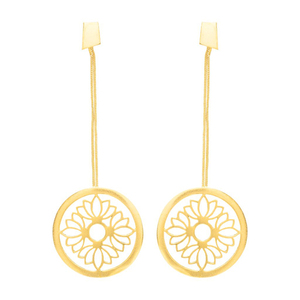 ทองเหลืองกลมแขวน Vermeil ชุบทองดีแฮนด์เมดสวมใส่ Partywear ดีธรรมดาต่างหู - Product Image 1
