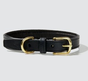 Collier de chien en cuir noir | Petit, moyen et grand collier de chien pour lévrier et Whippet - Product Image 1