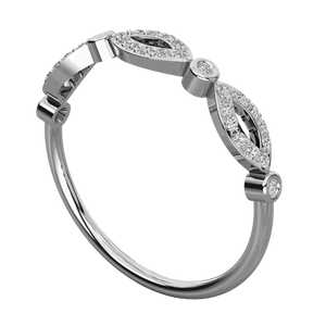 Anillo de Boda de Diseño con Diamantes Redondos para Mujer - Product Image 1