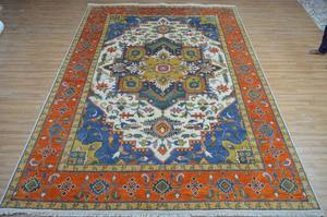 Alta calidad clásica 9x12 algodón Hariz antiguo anudado a mano alfombra persa antideslizante PET amigable juego de alfombra hecha a mano - Product Image 2