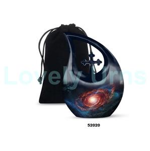 เครื่องตกแต่งเถ้ากระดูกของมนุษย์ตกแต่งด้วยถุงฟรีลายกาแล็กซีหยดน้ำอลูมิเนียม - Product Image 1