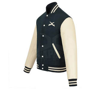 Logo personnalisé Veste pour homme de qualité supérieure Style Letterman avec col montant et manches longues Vêtements à la mode - Product Image 3